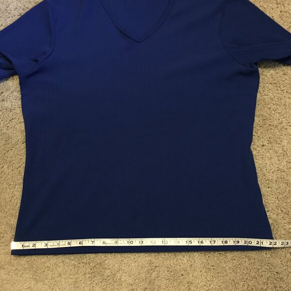 Vintage Made in Canada WE Phthalo Blue Ribbed T-Shirt - Picture 14 of 16